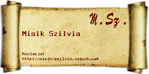 Misik Szilvia névjegykártya